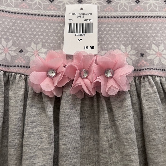 NEW Girls Good Lad Pink & Grey Long Sleeve Knit Dress 5T - NWT - Picture 3 of 6